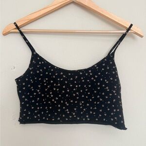 Brandy Melville Black Floral Camisole